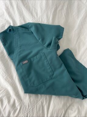 Figs Teal-Green Medical Scrub Top S